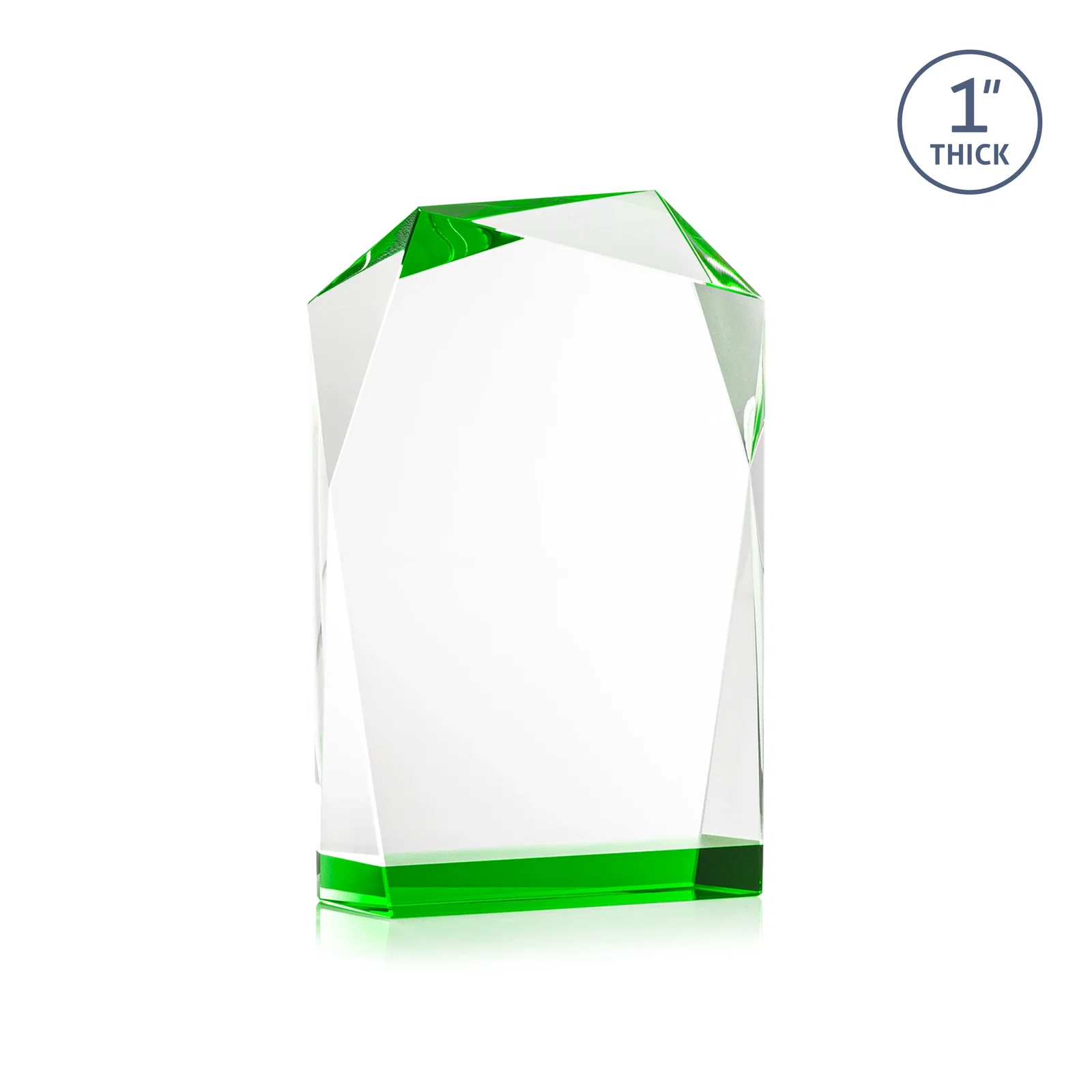 Branded Freestanding Optical Crystal Award with Asymmetrical Bevels, awards for volunteer appreciation
