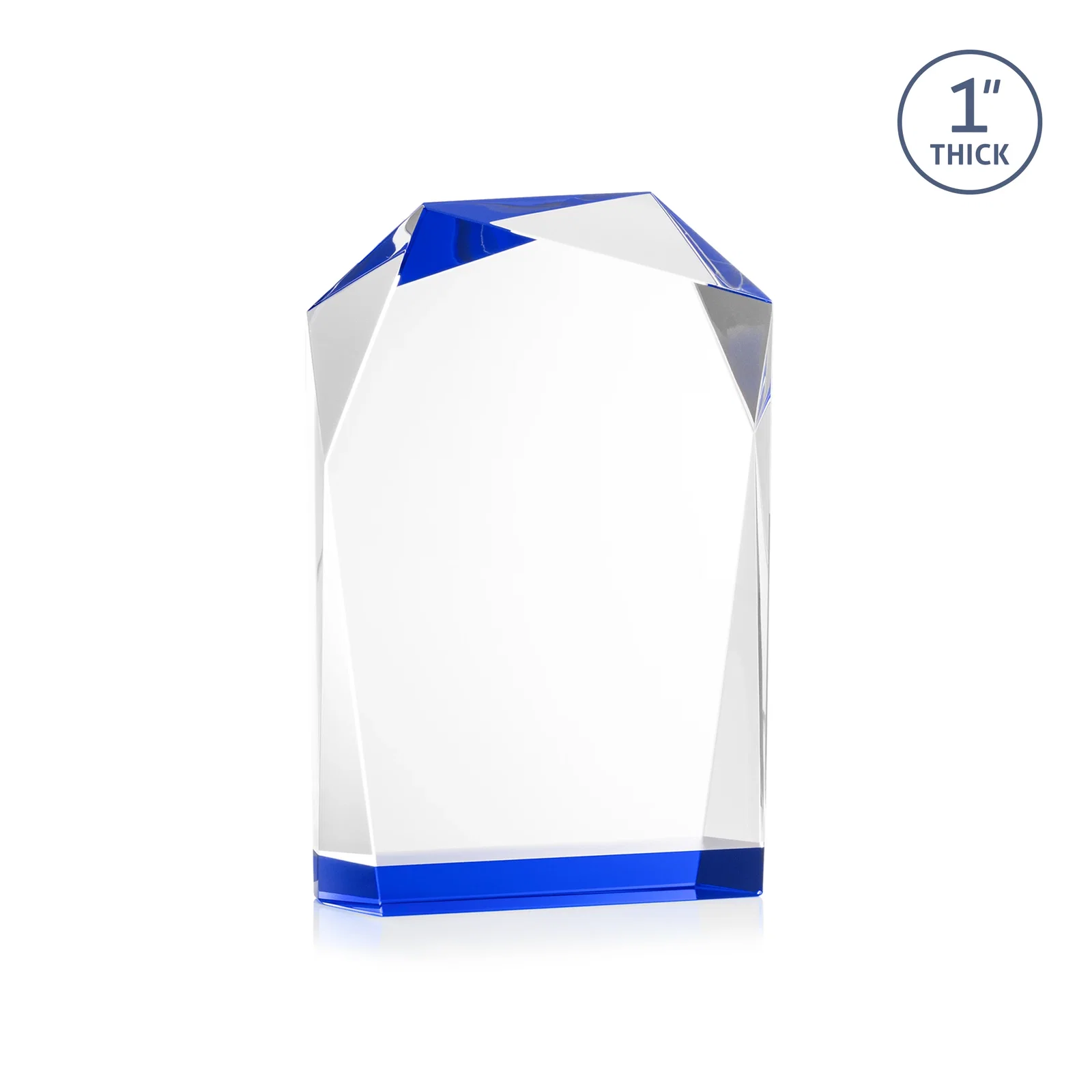 Custom printed Freestanding Optical Crystal Award with Asymmetrical Bevels, awards for sales achievement awards