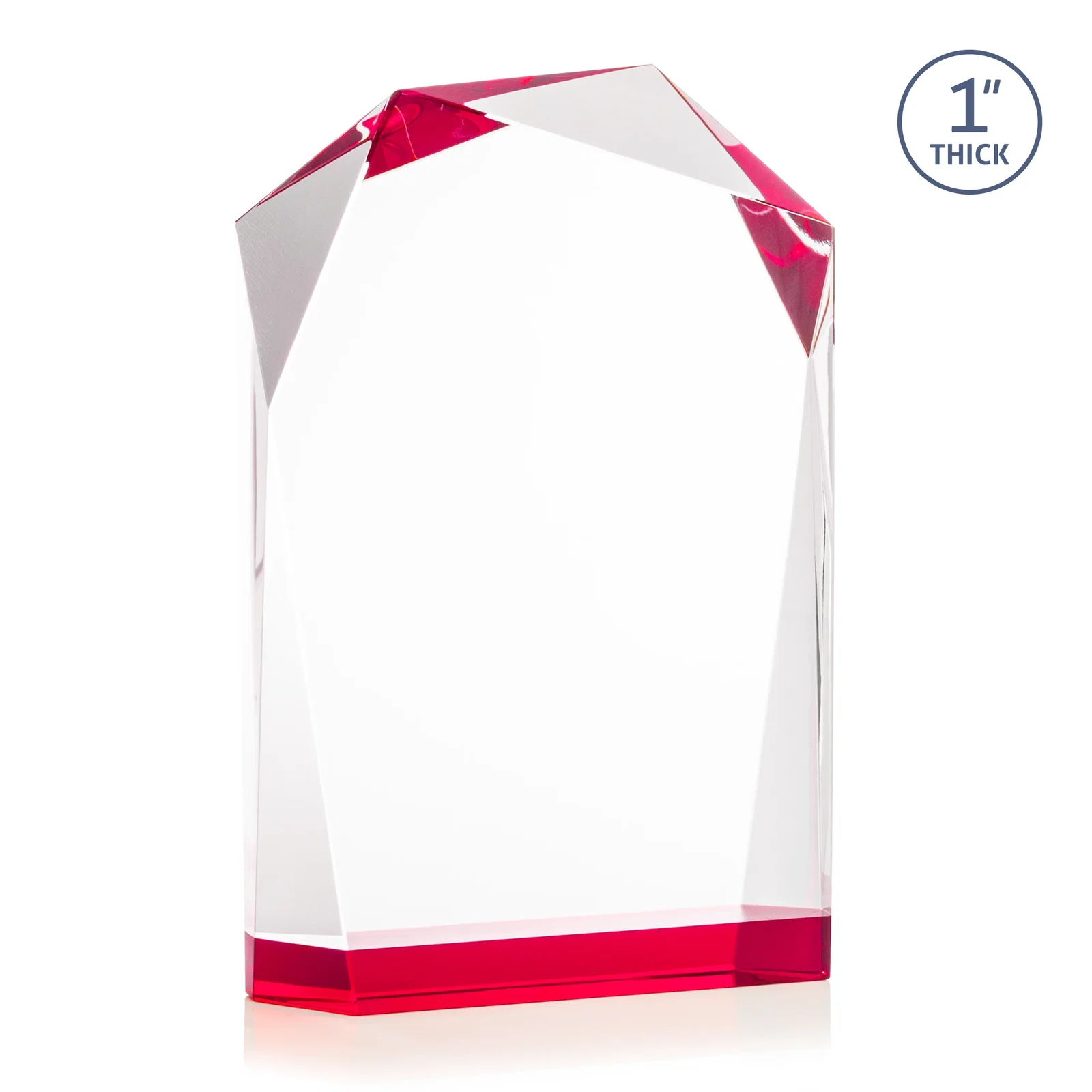 Custom printed Freestanding Optical Crystal Award with Asymmetrical Bevels, awards for safety achievement programs