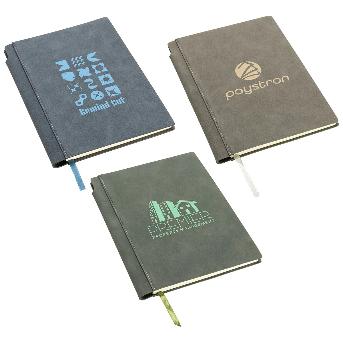 Custom Dossier Soft Cover Journal, front view of the branded soft-cover notebook