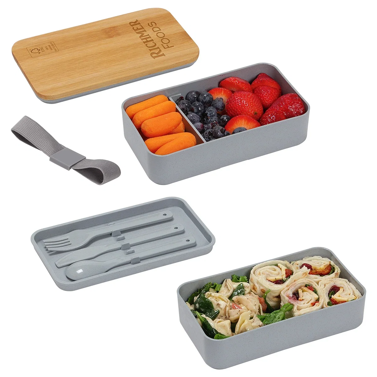Double Decker Lunch Box shown open to display its two stacked compartments