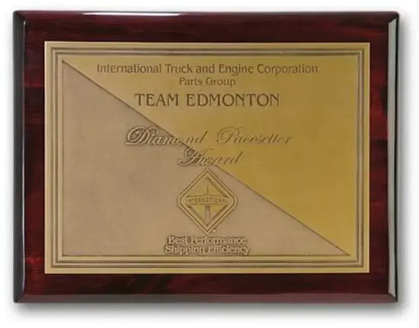 Personalized Double Etch Rosewood Plaque with Gold/Silver Plate — view 3