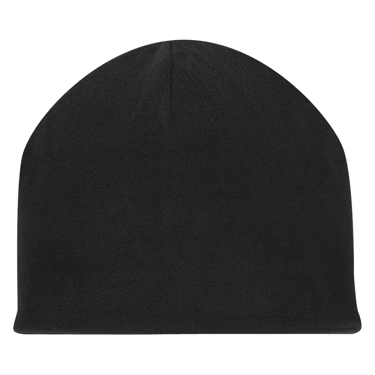 Side profile of a soft beanie ready for logo embroidery