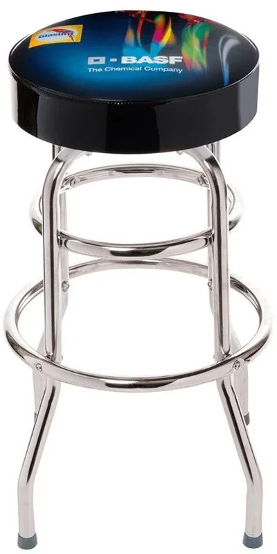 Double Ring Swivel Bar Stool with Chrome Frame (Full color Imprint on Seat)