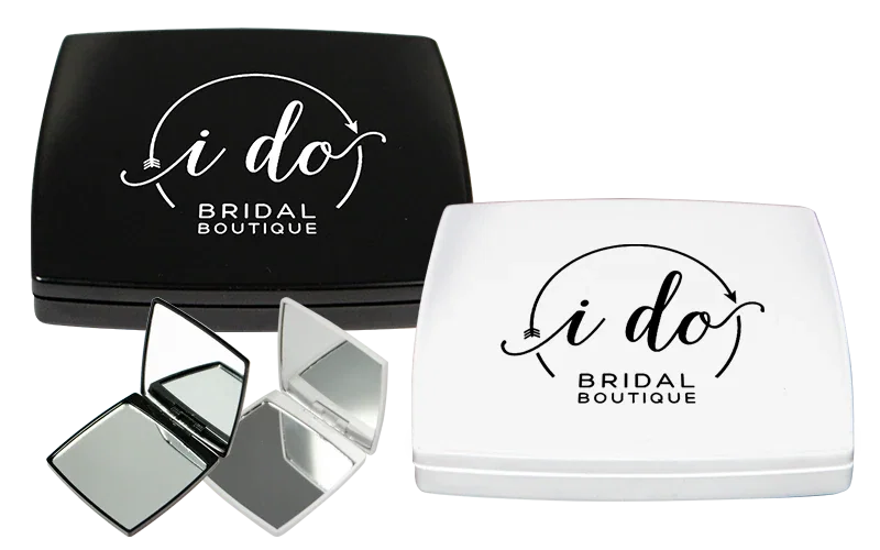 Double-Sided 2X Magnifying Pocket Mirror. Double-sided pocket mirror with 2X magnifier for salon and beauty touch-ups