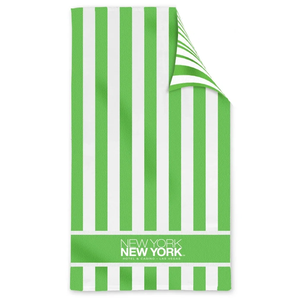 Double Sided Cabana Stripe Beach Towel — Lime Green — view 3