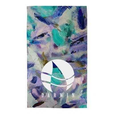 White garden flag measuring 12 by 17 and a half inches