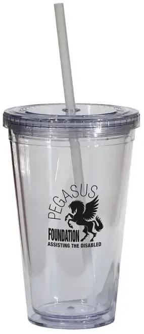 Double Wall 16 Oz Tumbler - Clear