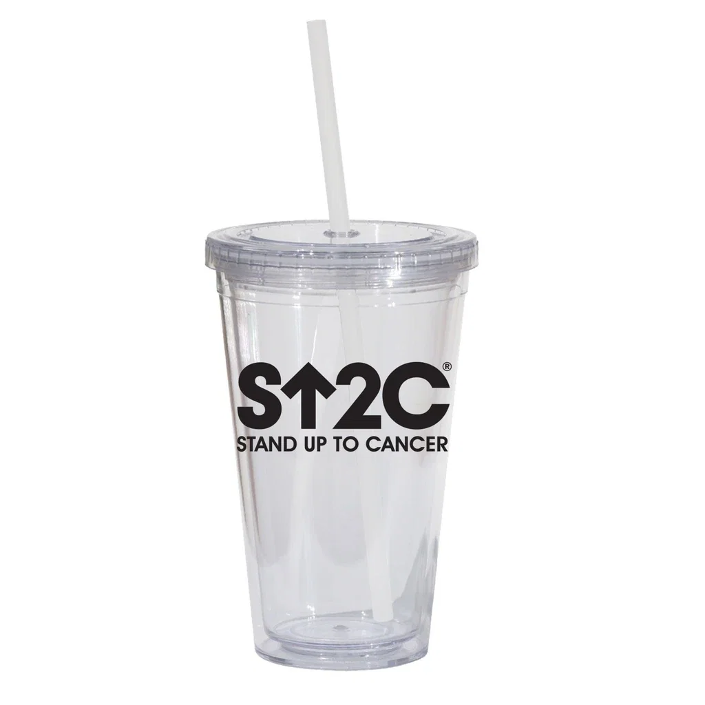 Double Wall 16 Oz Tumbler - Clear — Straw Color: Clear Straw — view 2