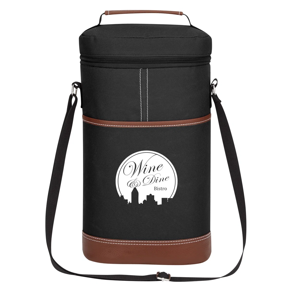 Two bottle compartments shown through the open top