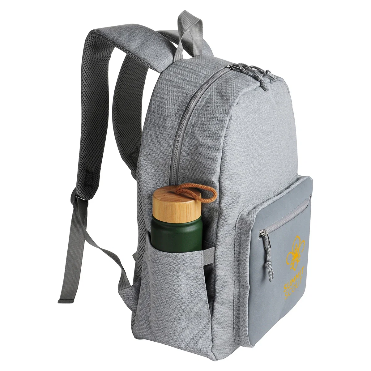 Promotional Dove Urban Backpack worn on both shoulders, backpack in use