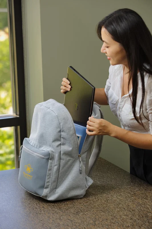 Custom Dove Urban Backpack shown open, interior view