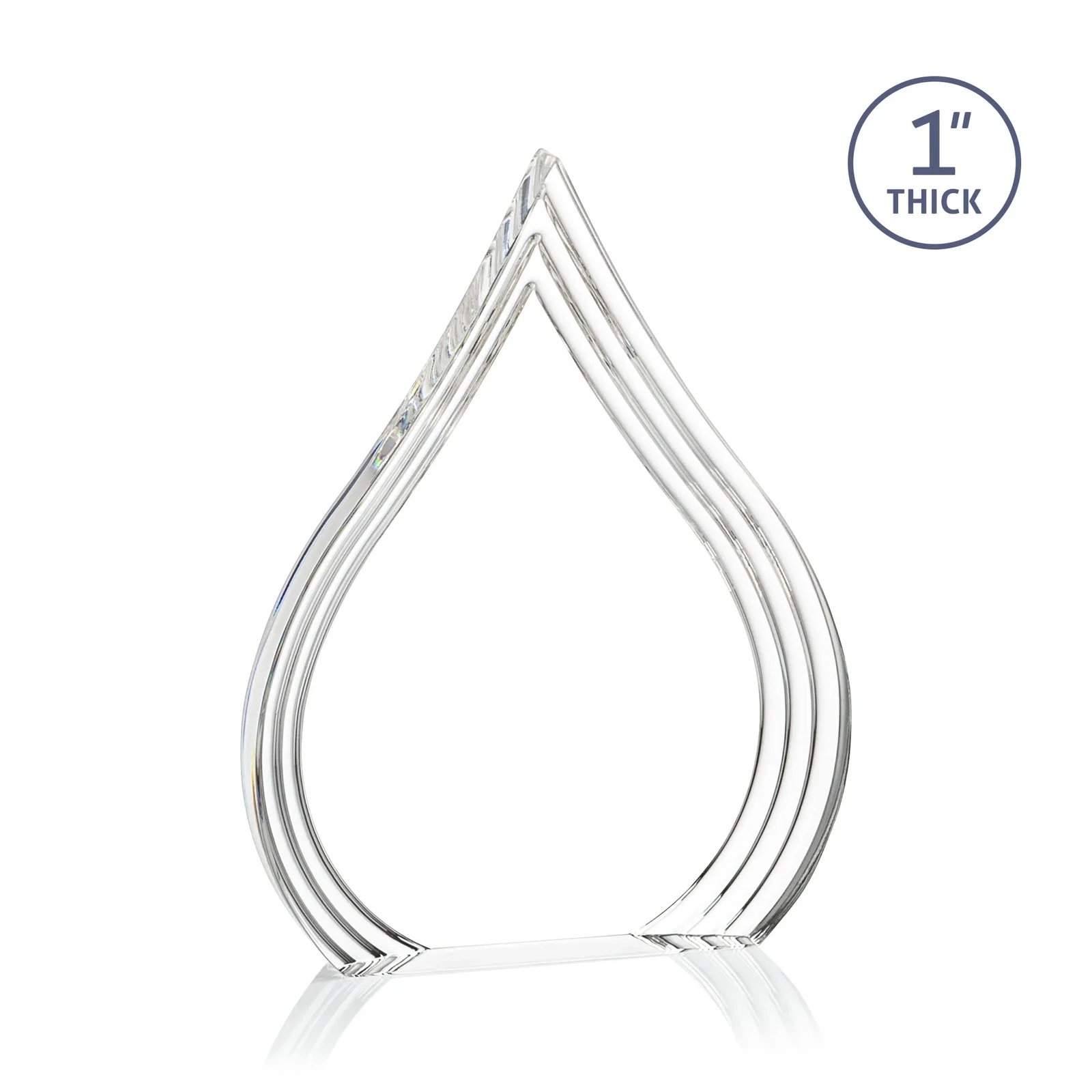 Personalized Acrylic Teardrop Award With Stepped Grooves to Sapphire Base for graduation ceremonies