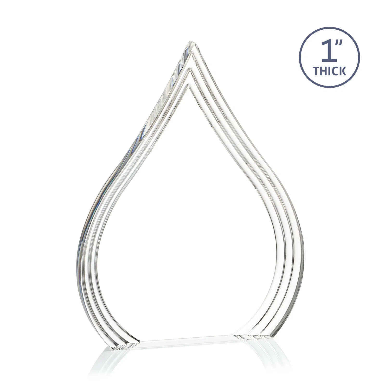 Personalized Acrylic Teardrop Award With Stepped Grooves to Sapphire Base for safety achievement programs