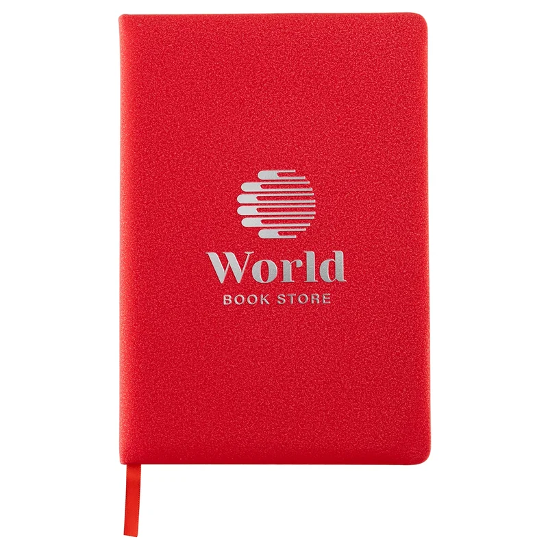 Stack of custom Draftsman Padded Hardcover Journals piled together, promotional bulk display shot