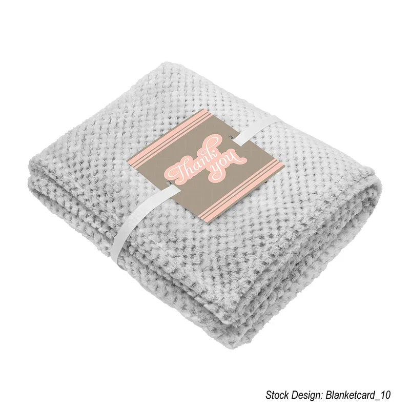Folded blanket shown from the front on a plain background