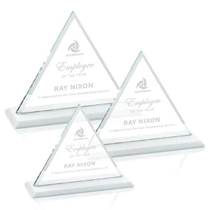 Starfire Crystal Triangle Award With Contrasting White Base