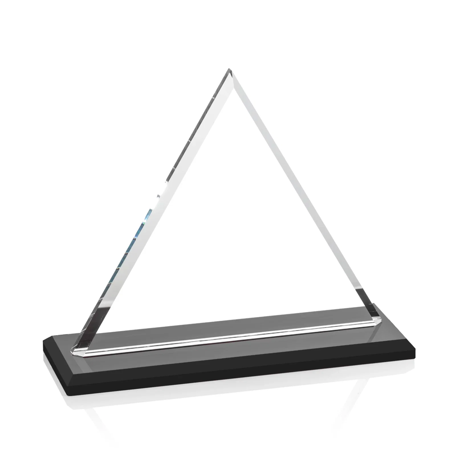 Custom engraved Starfire Crystal Triangle Award With Contrasting White Base for volunteer appreciation