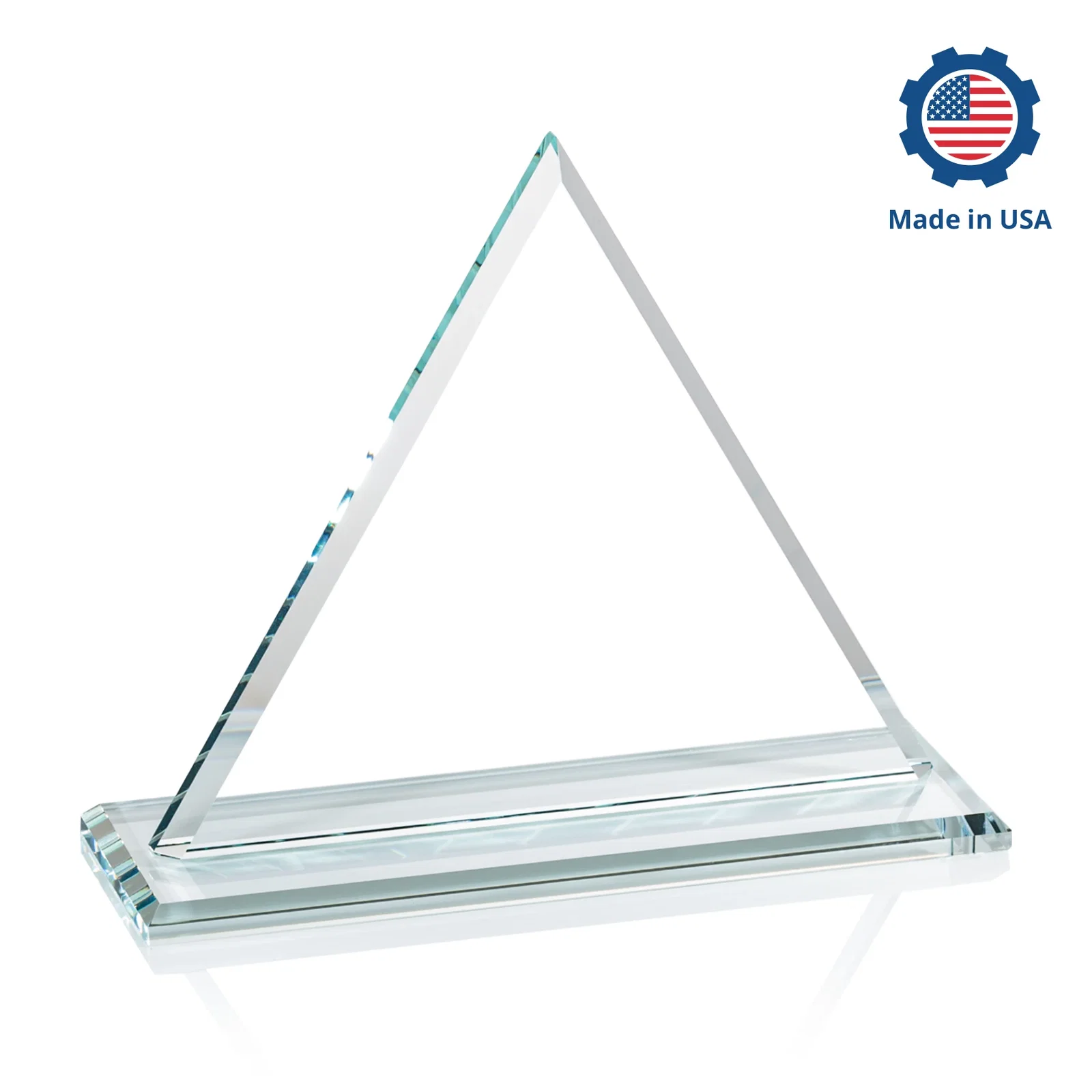 Personalized Starfire Crystal Triangle Award With Contrasting White Base, with your logo for dealer and partner awards