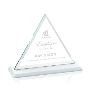 Starfire Crystal Triangle Award With Contrasting White Base