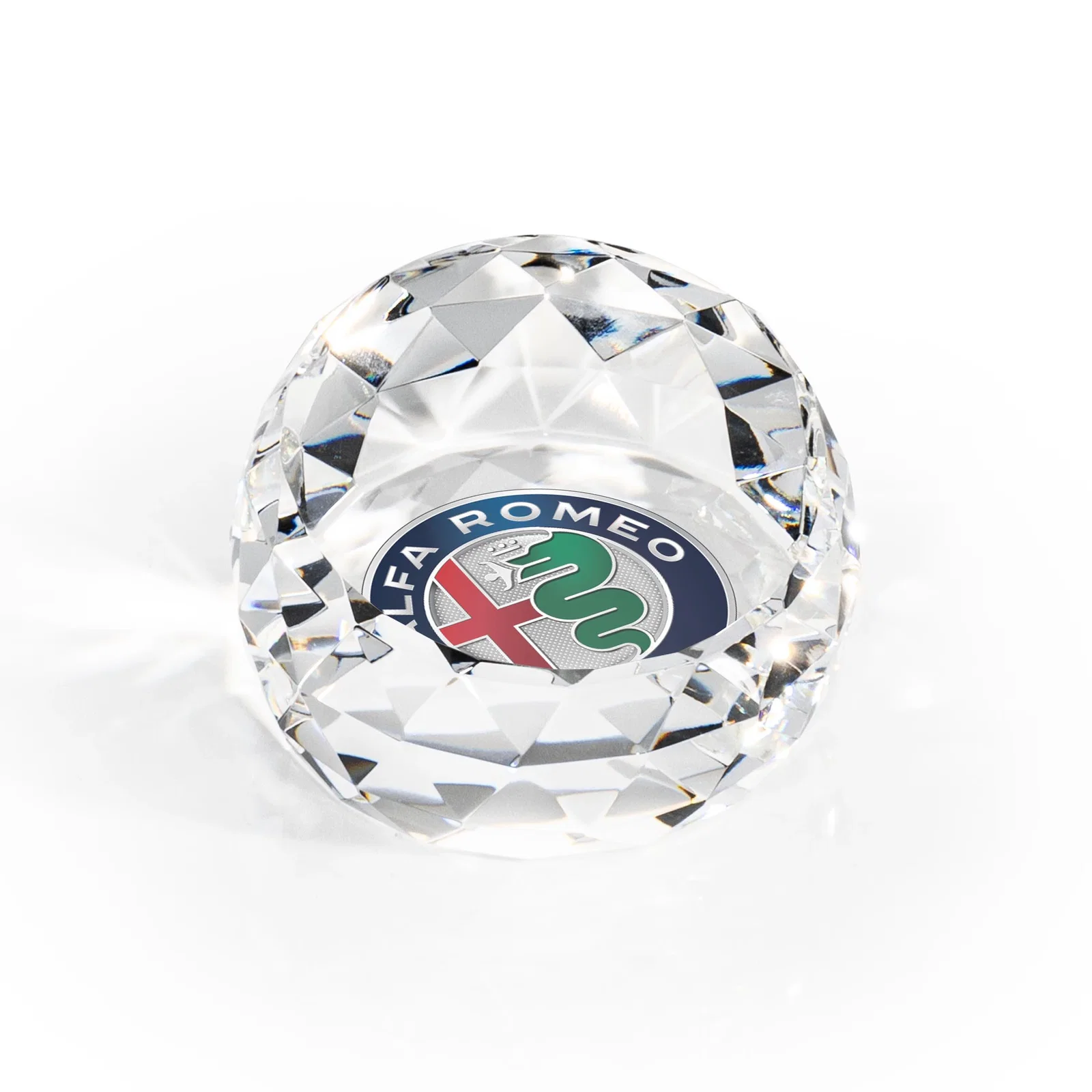 Custom Faceted Oval Dome Crystal Paperweight, 3" x 2", client appreciation gift for volunteer appreciation