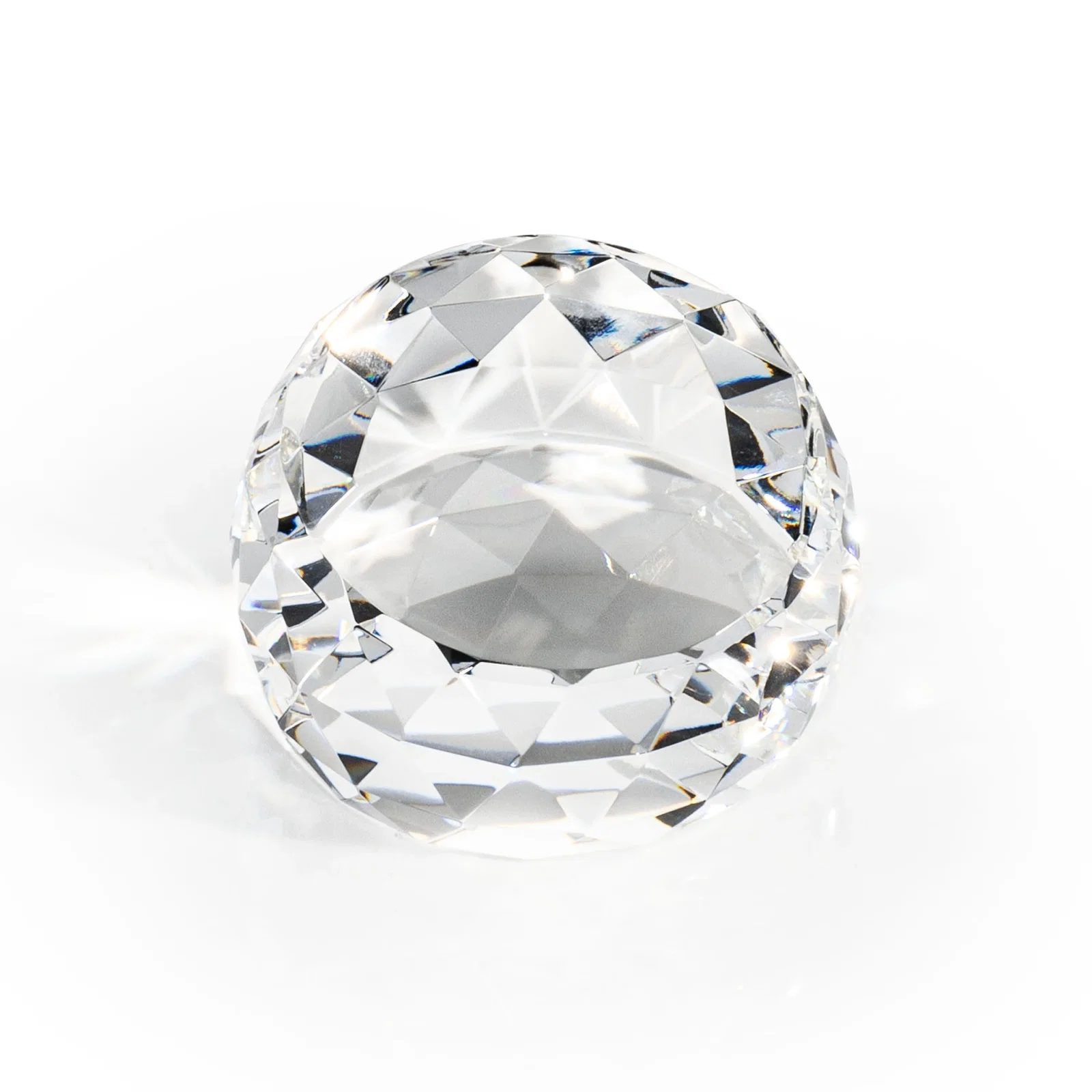 Custom Faceted Oval Dome Crystal Paperweight, 3" x 2", client appreciation gift for company anniversary events