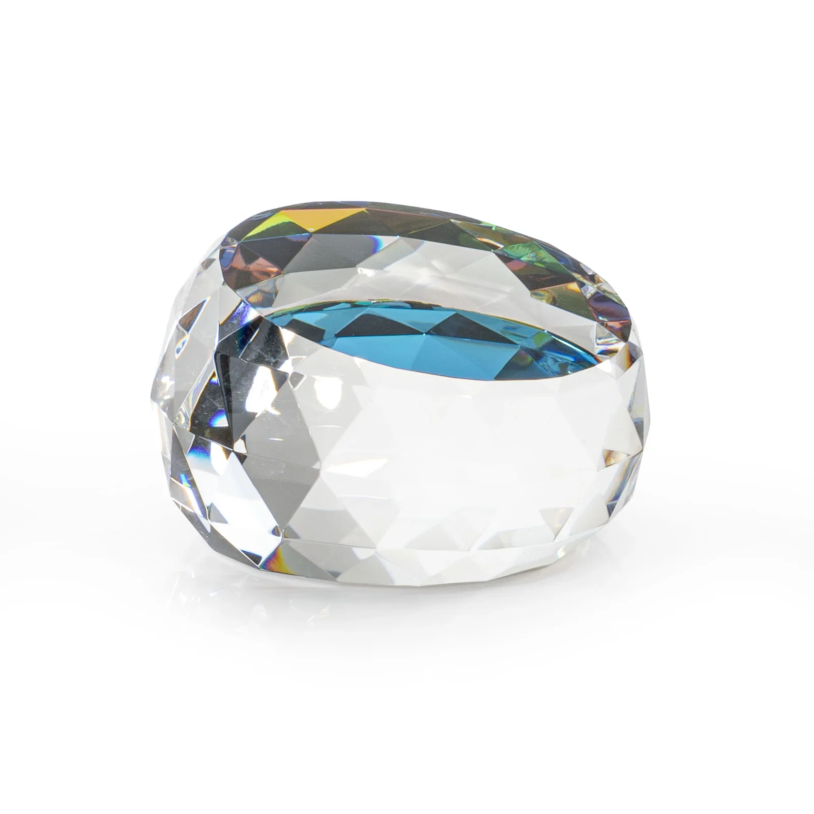 Custom Faceted Oval Dome Crystal Paperweight, 3" x 2", client appreciation gift for service anniversary gifts