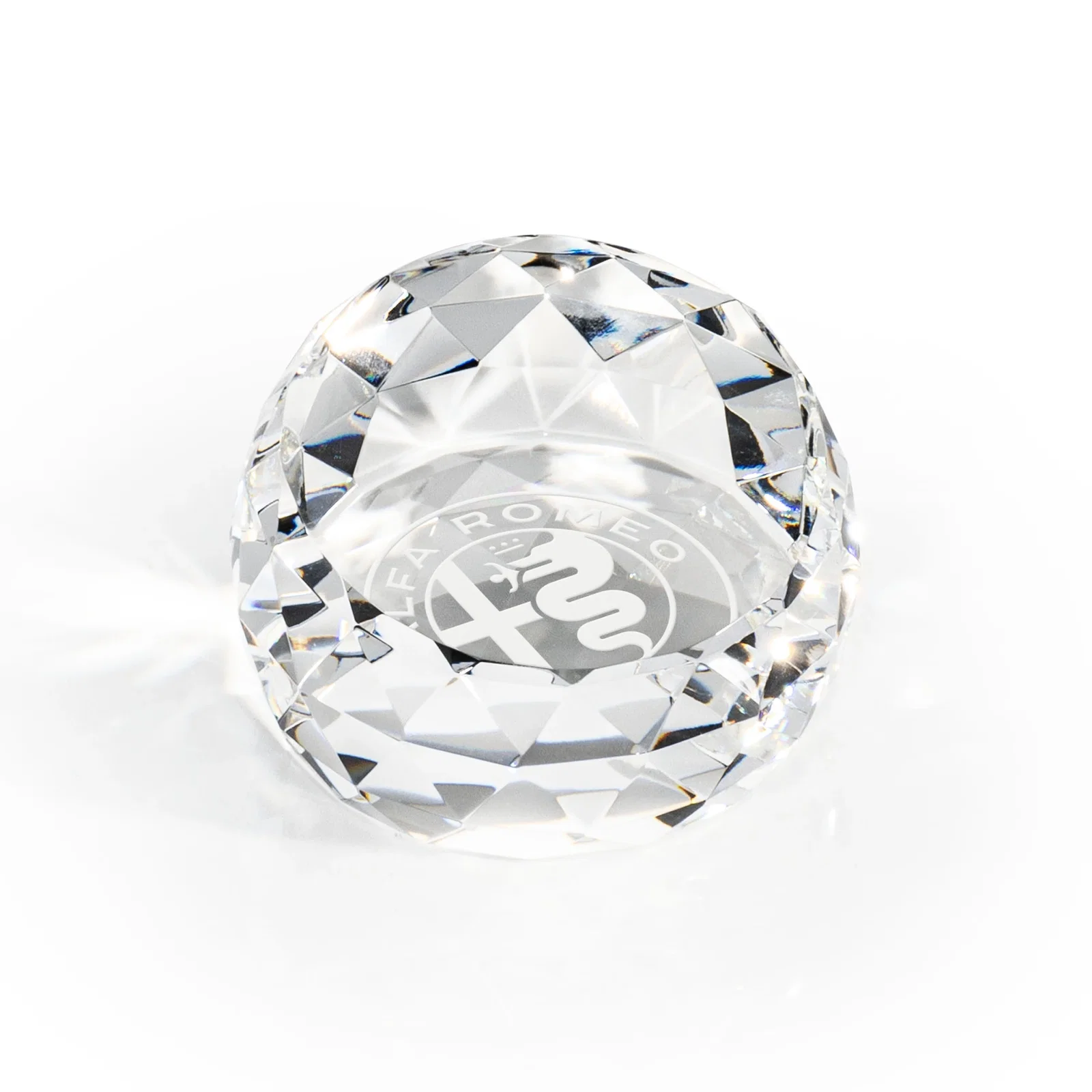 Custom Faceted Oval Dome Crystal Paperweight, 3" x 2", client appreciation gift for team milestone celebrations