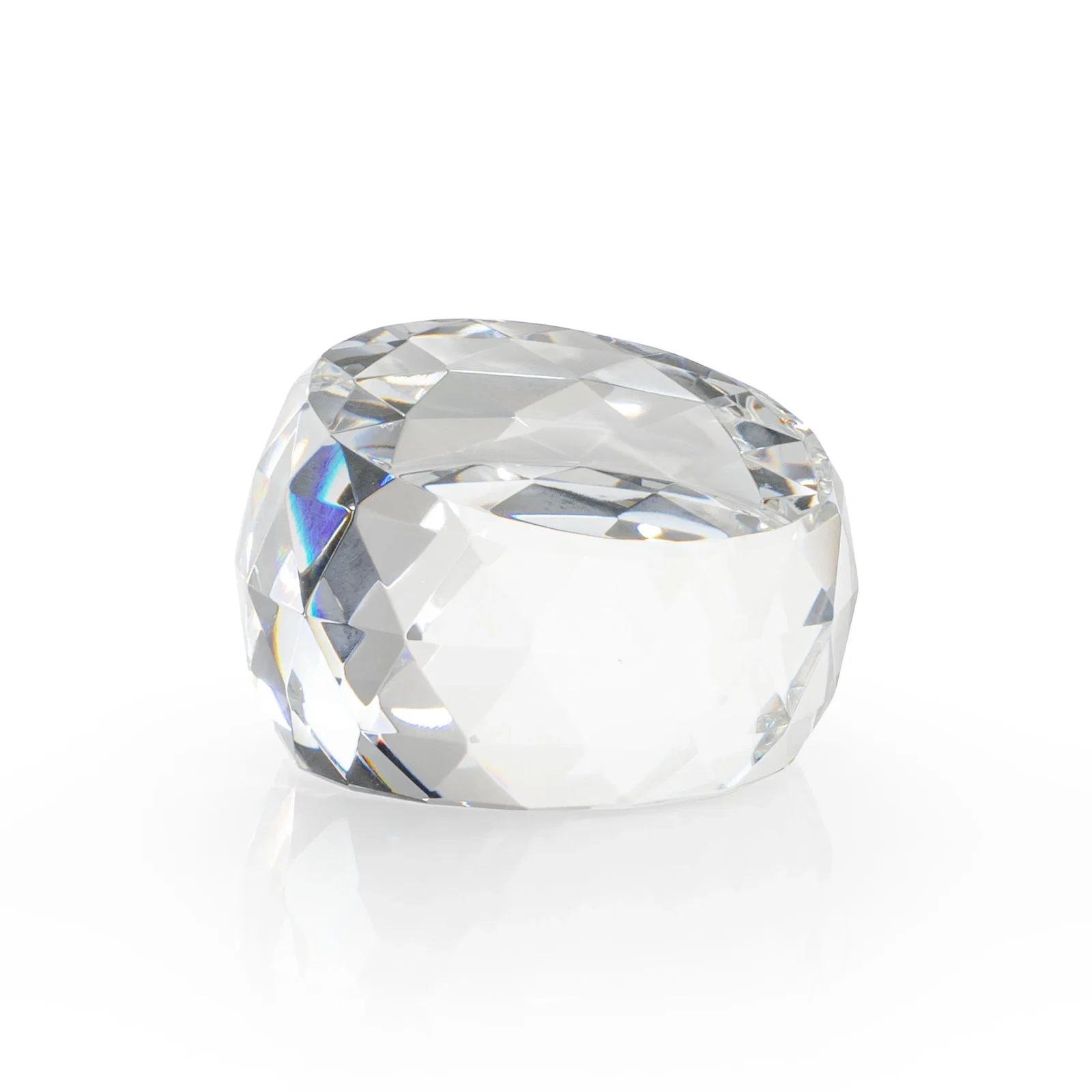 Custom Faceted Oval Dome Crystal Paperweight, 3" x 2", client appreciation gift for graduation ceremonies