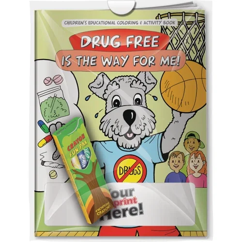 Drug Free is the Way for Me! coloring book and imprinted crayons combo pack