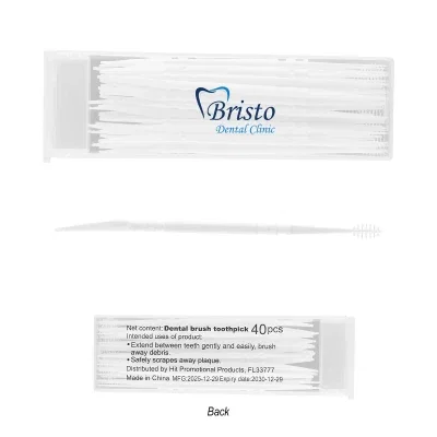 Dual action dental picks stored in a clear travel case