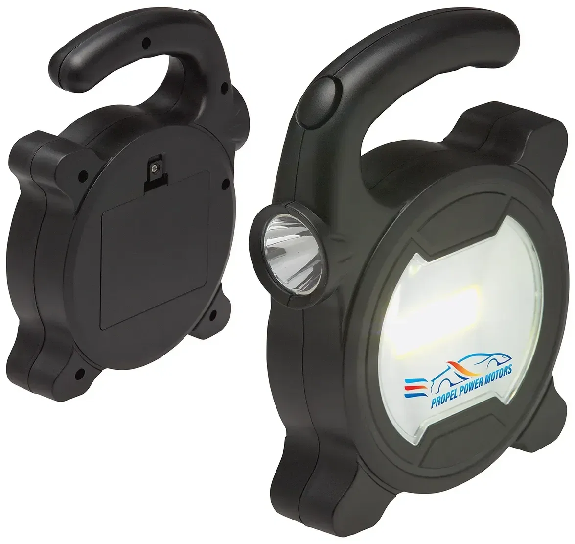 Branded Dual Beam COB and LED work light side profile with grip