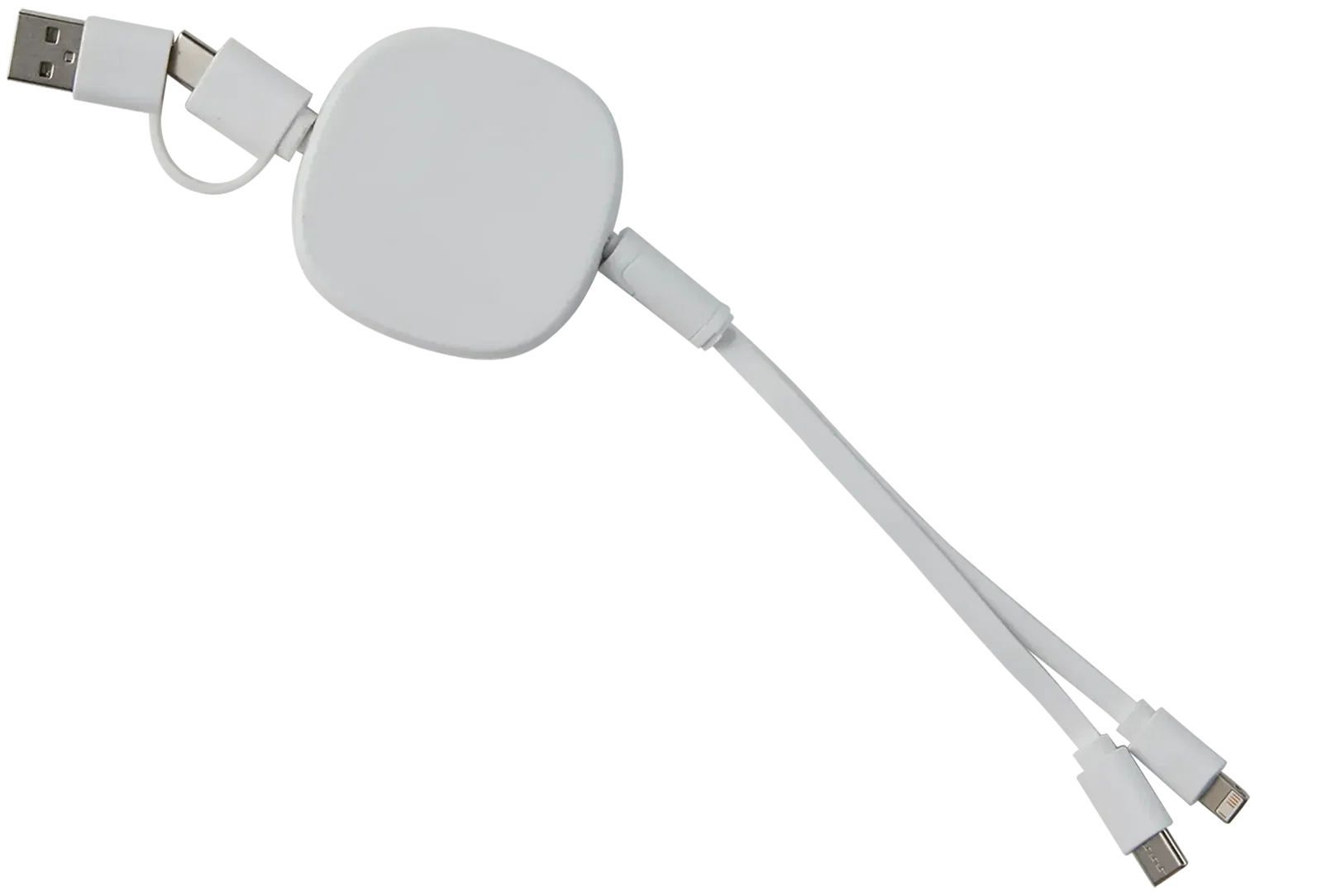 Custom Retractable Bamboo Charge-It™ Cable - 3-in-1 — view 2