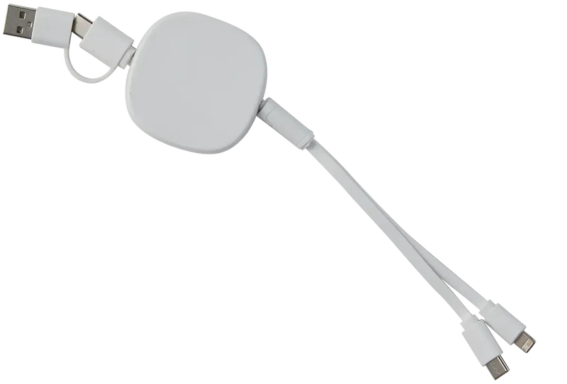 Custom Retractable Bamboo Charge-It™ Cable - 3-in-1 — view 2