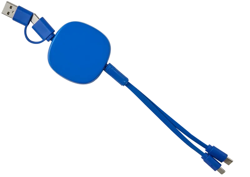 Custom Retractable Bamboo Charge-It™ Cable - 3-in-1 — view 3