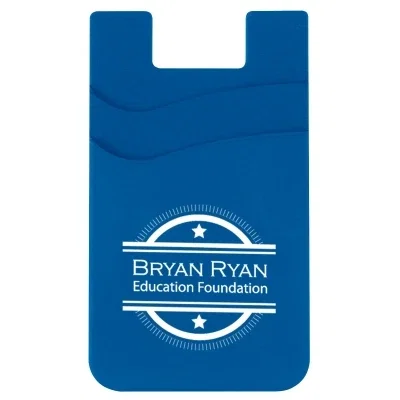 Black silicone phone wallet with two card pockets