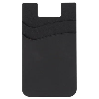 Blue wallet stuck to the back of a smartphone