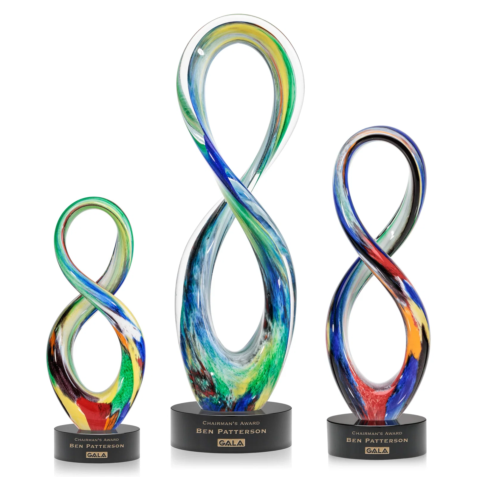 Custom Free Form Art Glass and Optical Crystal Sculpture Award for volunteer appreciation