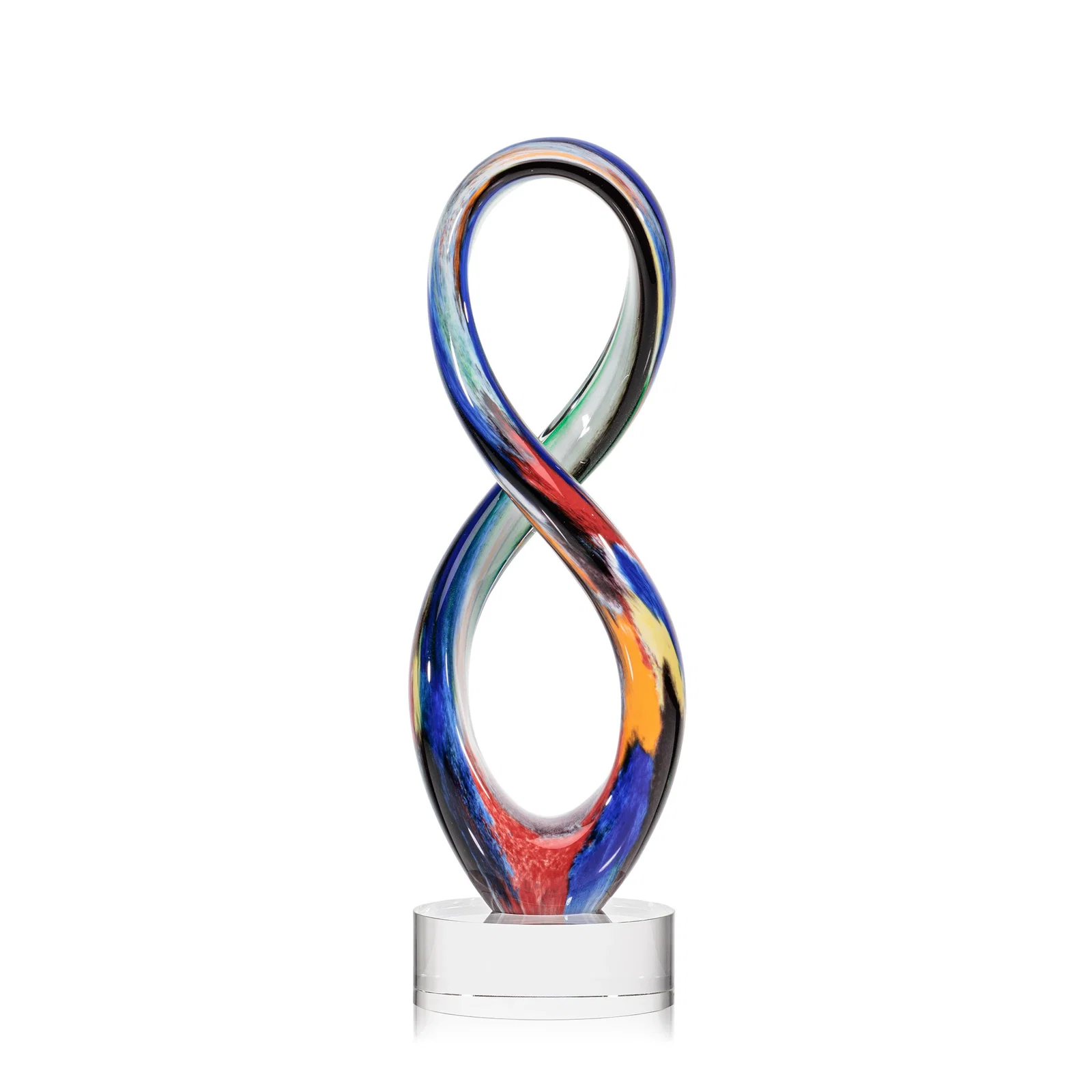 Personalized Free Form Art Glass and Optical Crystal Sculpture Award for service anniversary gifts