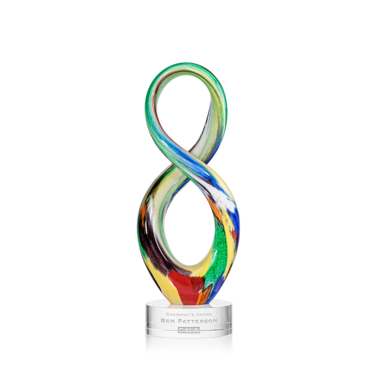 Custom Free Form Art Glass and Optical Crystal Sculpture Award for corporate award ceremonies