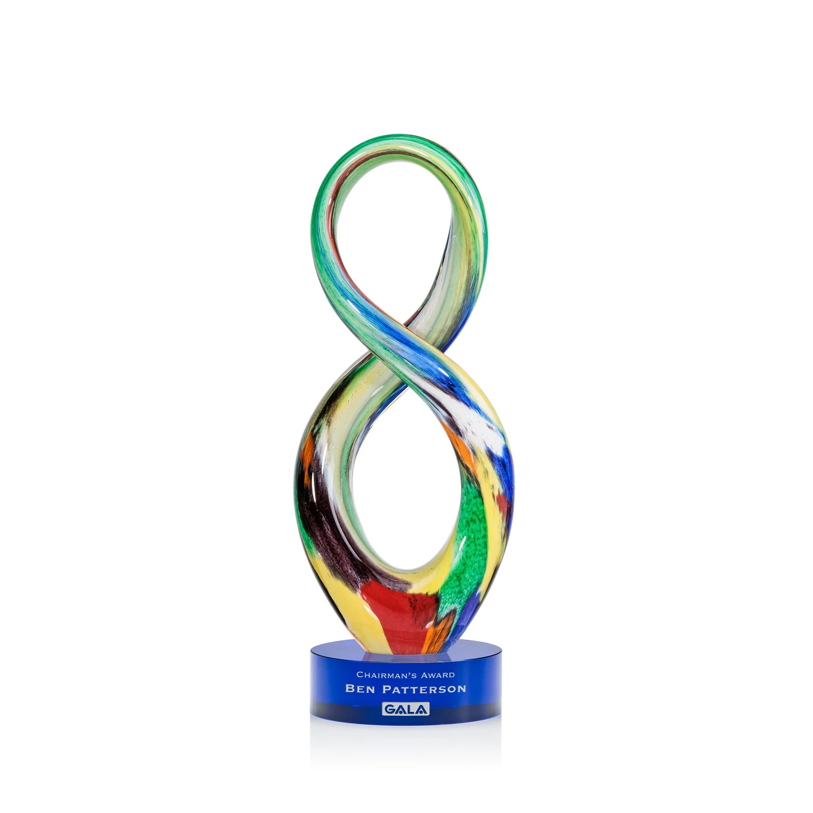 Custom Free Form Art Glass and Optical Crystal Sculpture Award for donor appreciation