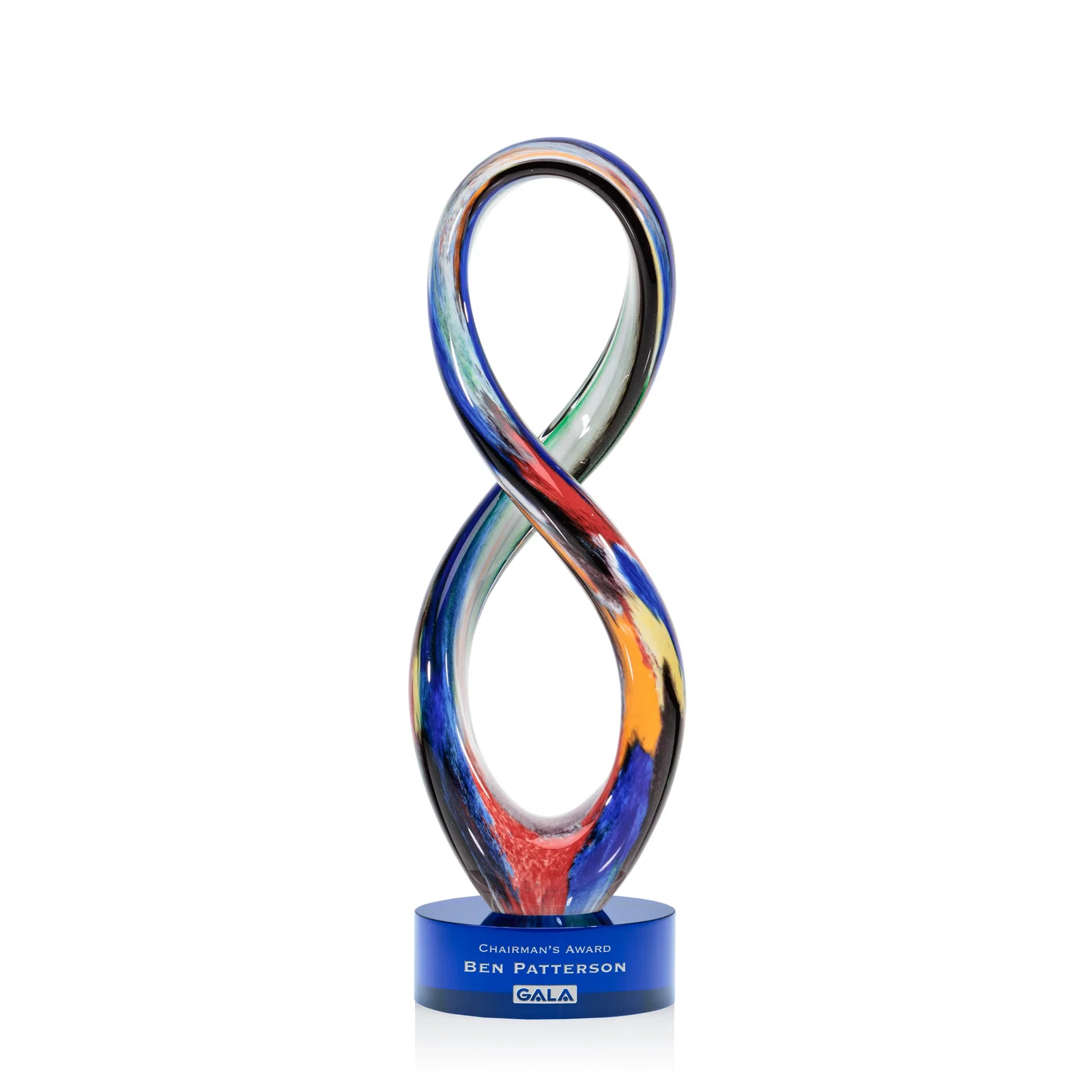Custom Free Form Art Glass and Optical Crystal Sculpture Award for graduation ceremonies