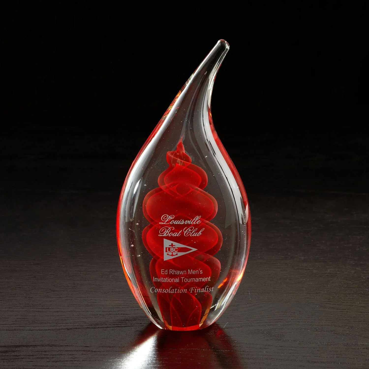 Custom Dublin Art Glass Award — Red — view 2