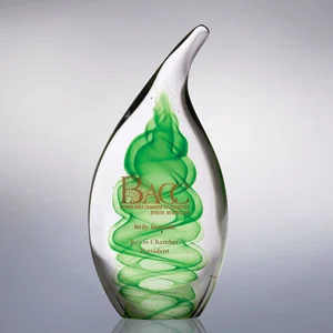 Dublin Swirled Art Glass Award in Red or Green