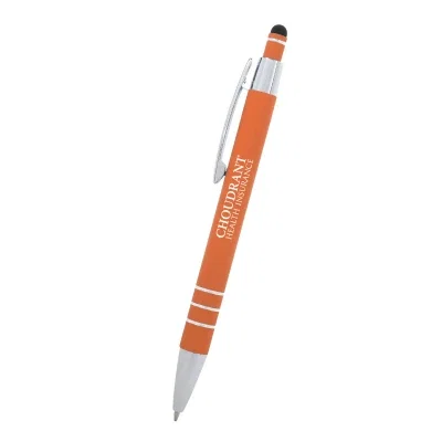 Green pen displayed beside a neutral backdrop