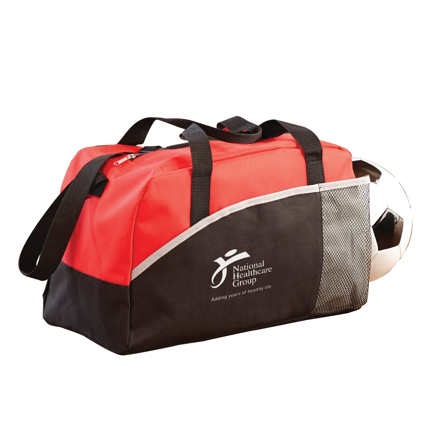 Imprinted Duffel Bag — Red — view 4
