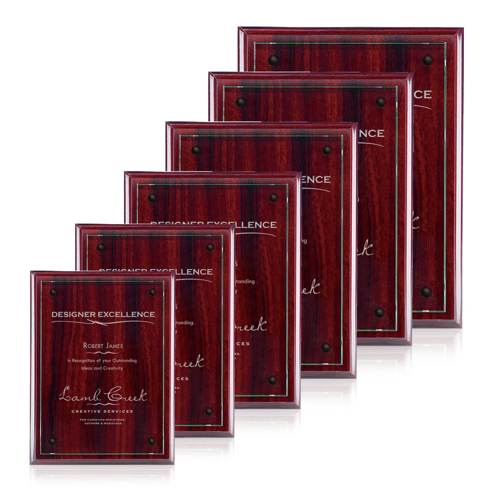 Custom Jade Glass Wall Plaque on a Black Wood-Product Backing for graduation ceremonies