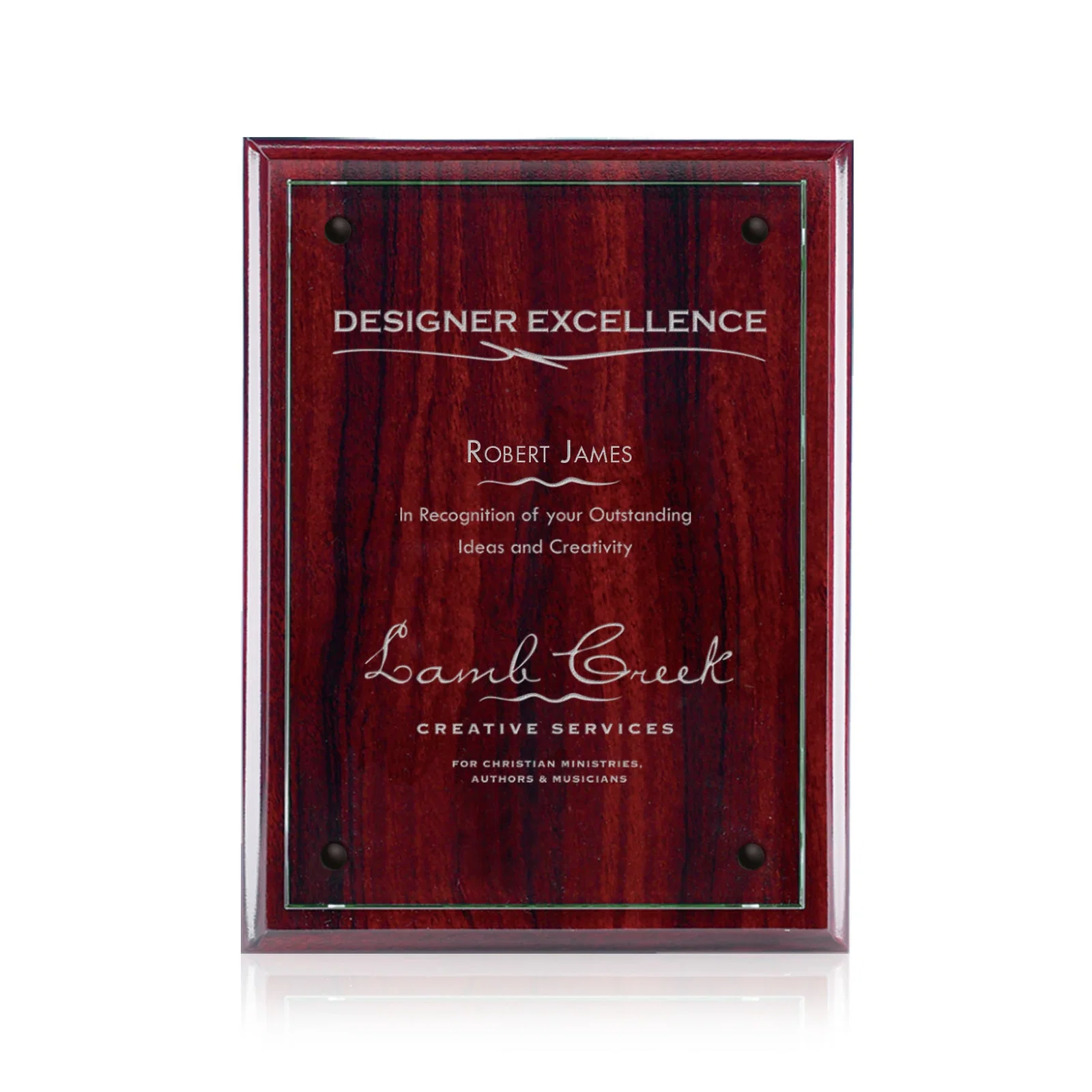 Custom Jade Glass Wall Plaque on a Black Wood-Product Backing for safety achievement programs