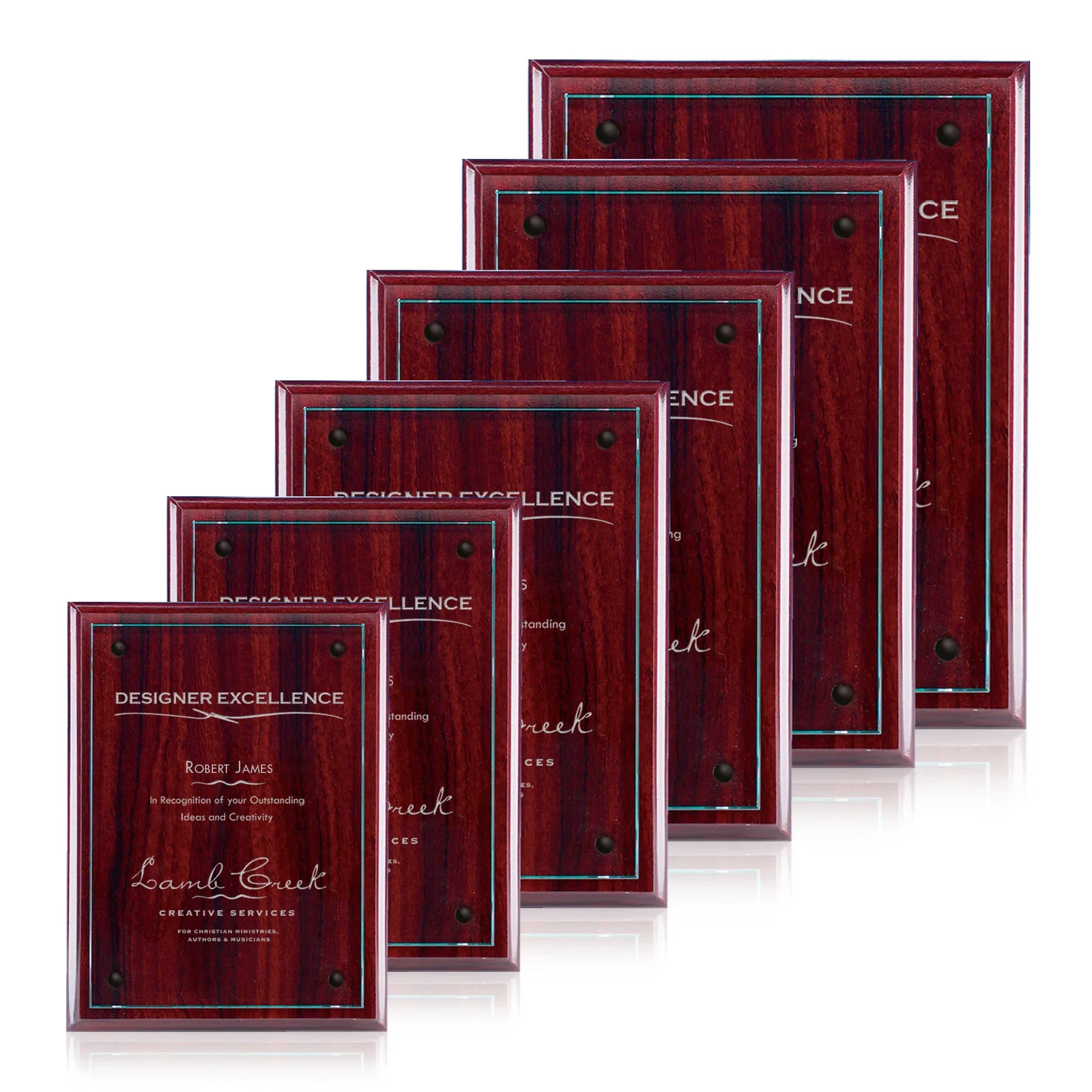 Custom Starfire Glass Wall Plaque on Black Wood Backing for graduation ceremonies