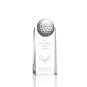 Optical Crystal Tower Award with Domed Ball in 6 to 12 Inch Heights